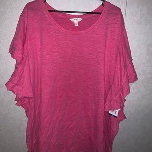 NWT Terra and sky flutter sleeve knit top